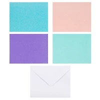 Glitter Pastel Cards & Envelopes by Recollections™, 4.25" x 5.5"