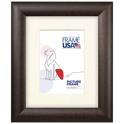 Frame USA Corporate Rounded Brazilian Walnut Single Image Picture Frame with Mat