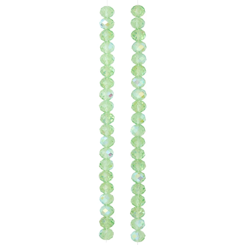 12 Pack: Peridot AB Faceted Glass Beads, 10mm by Bead Landing™