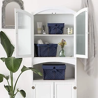 DII® Rustic Bronze Chicken Wire Baskets with French Blue Liners Set