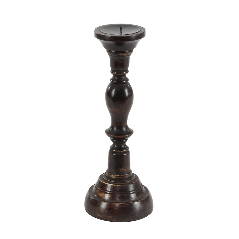 Black Mango Wood Farmhouse Candle Holder Set, 3ct.