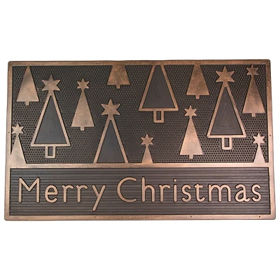 30" Black & Gold Merry Christmas Doormat