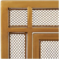 33.5" Gold Metal Geometric Single Panel Fireplace Screen
