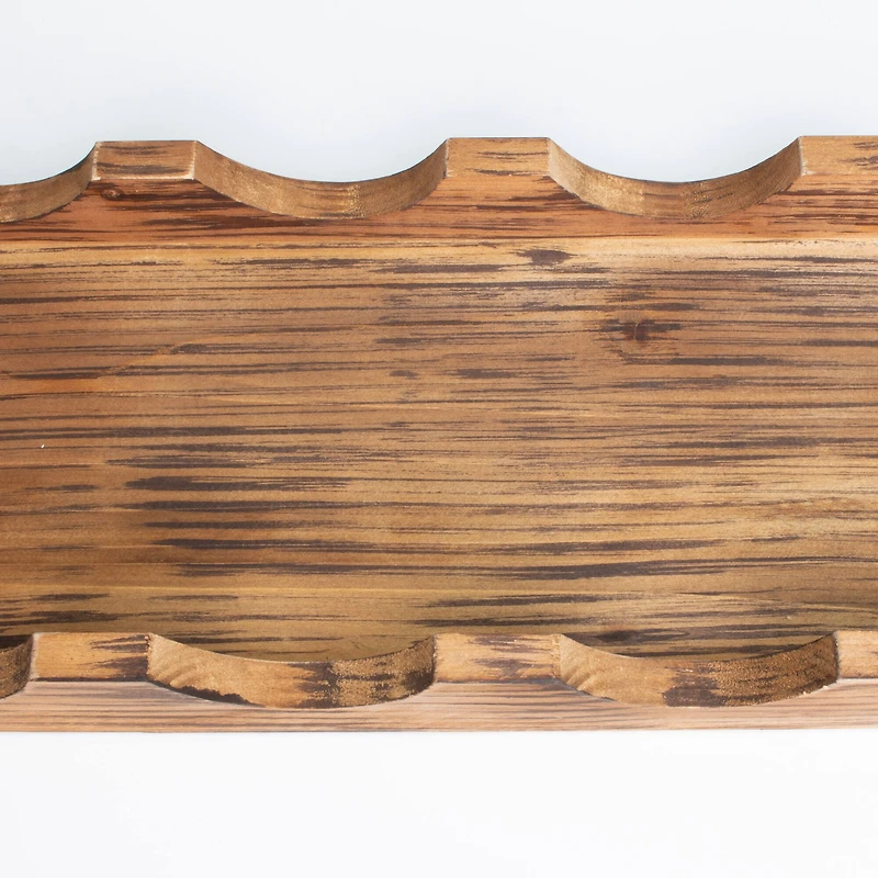 Rustic Wooden Wine Bottle Holder Display Rack