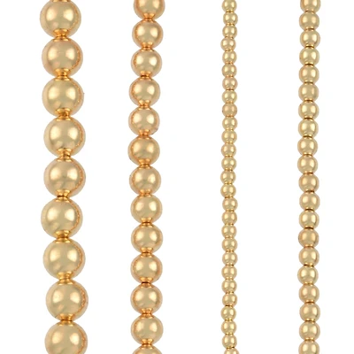 Gold Metal Round Beads Mix, by Bead Landing™