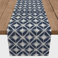 Navy Diamond Pattern 16" x 72" Cotton Twill Runner