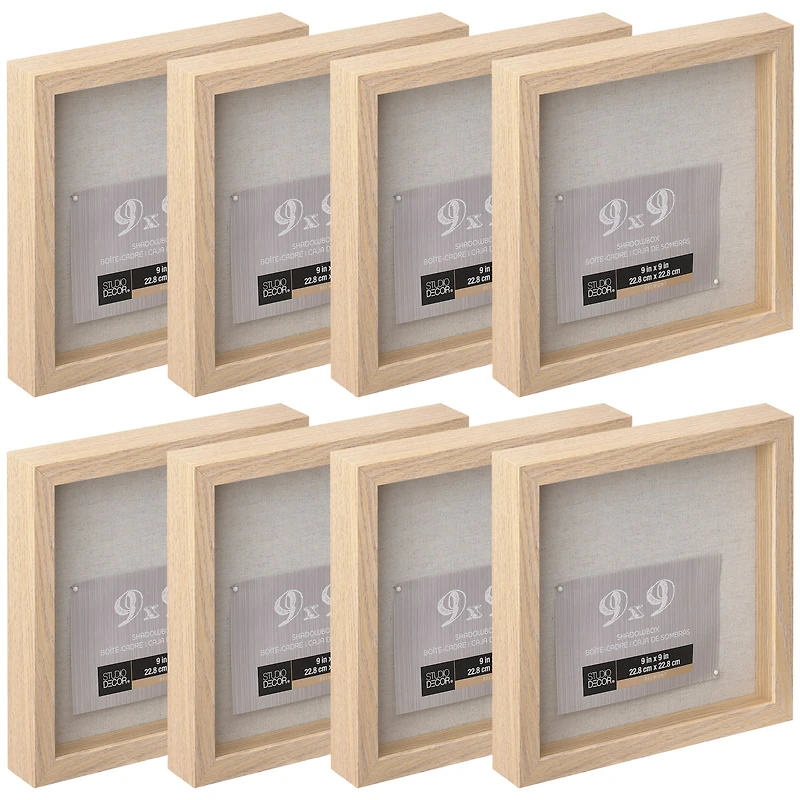 8 Pack: Blonde 9" x 9" Belmont Shadow Box by Studio Décor®