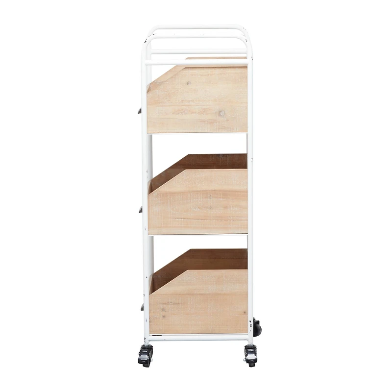Brown Fir Industrial Storage Cart, 36" x 13" x 12"