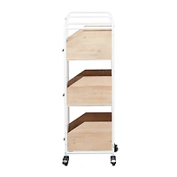 Brown Fir Industrial Storage Cart, 36" x 13" x 12"