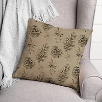 Pinecones on Brown Square Throw Pillow