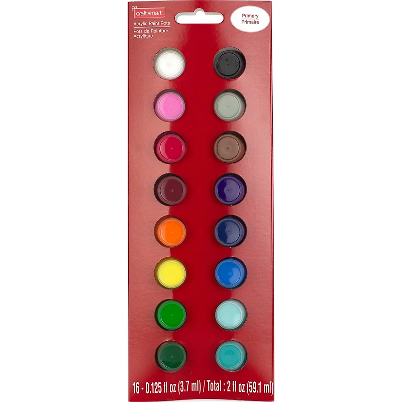 Primary Acrylic Paint Pot Set by Craft Smart®