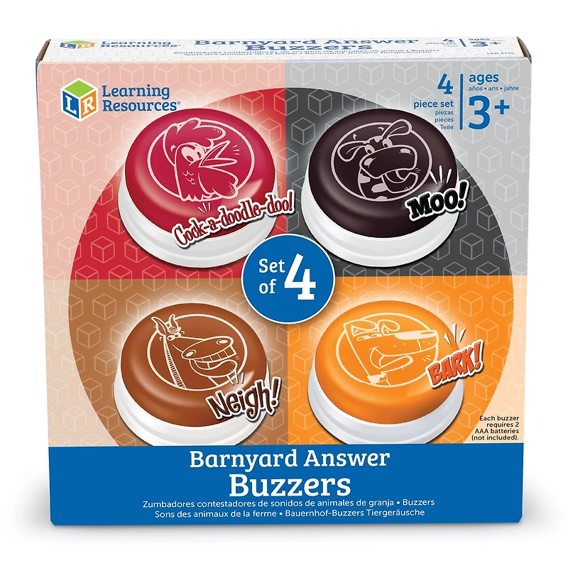Learning Resources Barnyard Answer Buzzers, 4 ct.