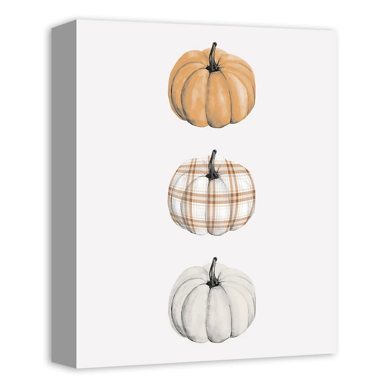 Fall Pumpkin Trio Canvas Wall Art