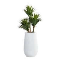 3.5ft. Potted White Fiberglass Contemporary Succulent Artificial Foliage