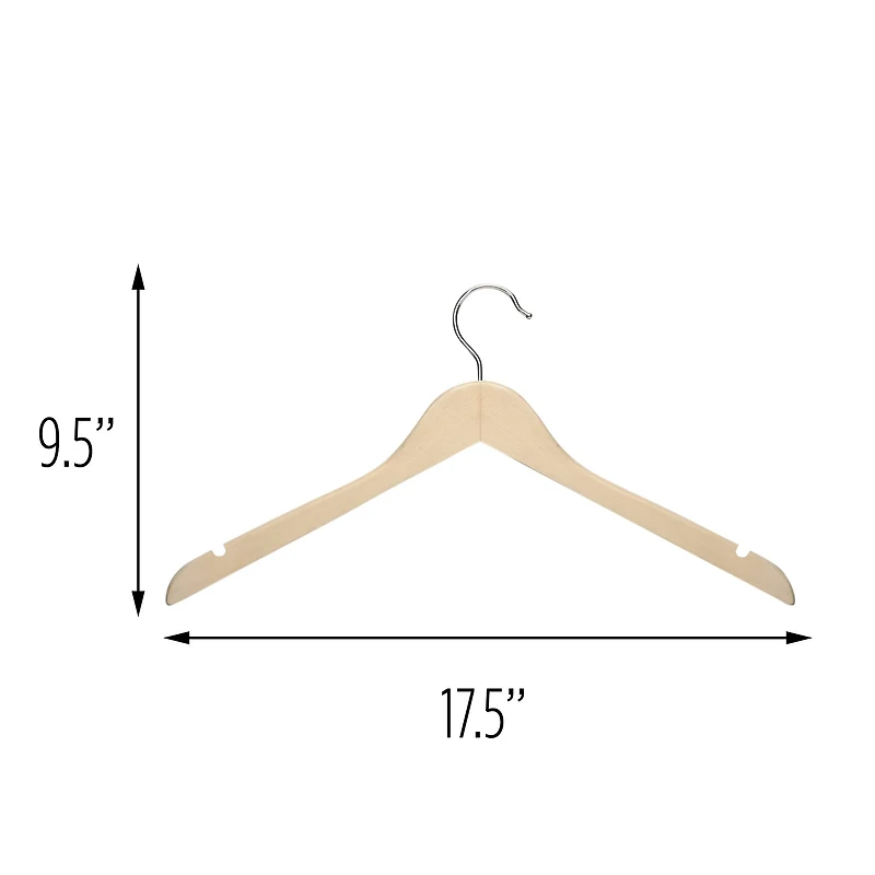 Honey Can Do Maple Wood Shirt Hangers, 20ct.