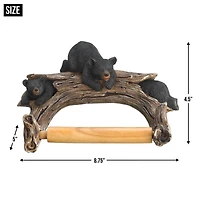 9" Black Bear Toilet Paper Holder