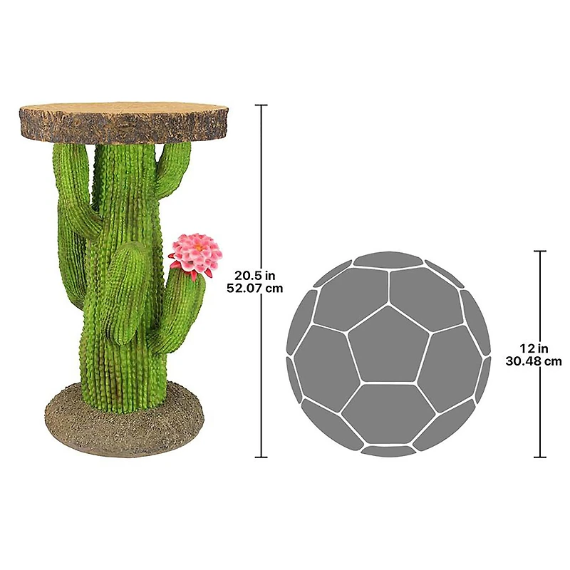 Design Toscano 20.5" Saguaro Cactus Arizona Desert Sculptural Table