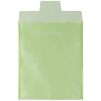 JAM Paper 9.88" x 11.63" Lime Green Plastic Tuck Flap Open End Envelopes, 12ct.