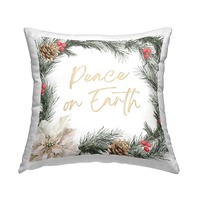 Stupell Industries Peace on Earth Holiday Throw Pillow