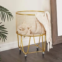 24" Gold Iron Glam Storage Cart
