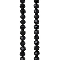 Jet Black Faceted Glass Round Beads, 6mm by Bead Landing™