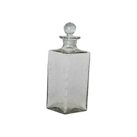 Hello Honey® 16oz. Clear Reclaimed Etched Square Glass Decanter