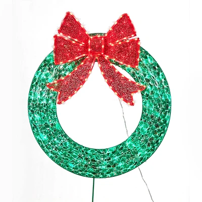 3ft. Random Twinkle LED Diamond Beads Wreath Sculpture