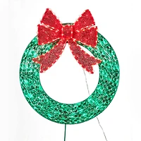 3ft. Random Twinkle LED Diamond Beads Wreath Sculpture