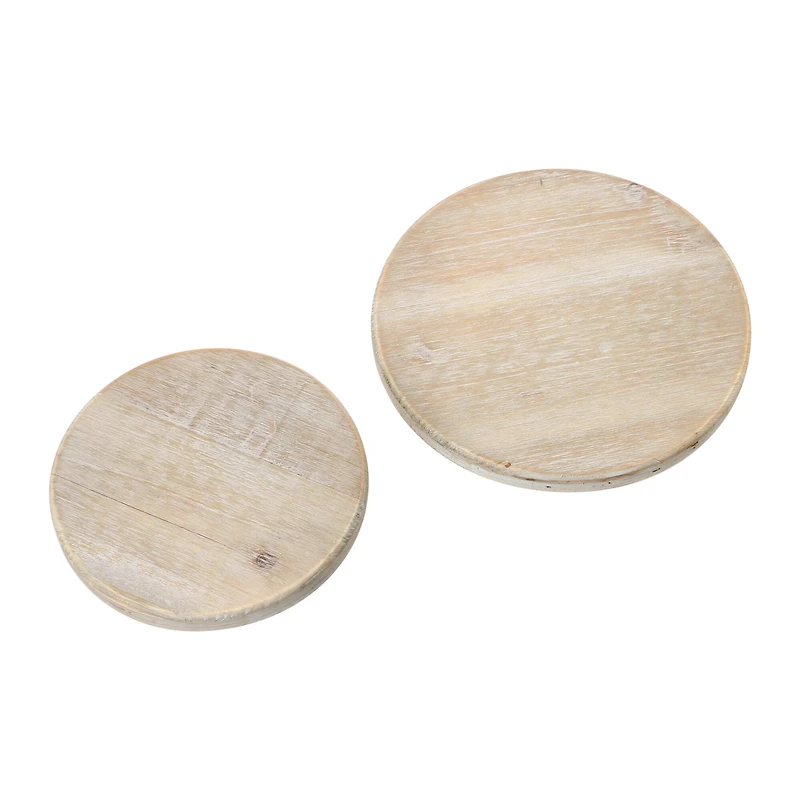 Hello Honey® Distressed White Wood & Metal Pedestals Set