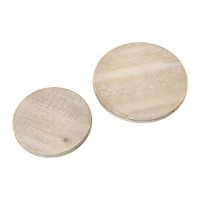 Hello Honey® Distressed White Wood & Metal Pedestals Set