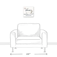 Tea Cup With Flower 12" x 12" Canvas Wall Art
