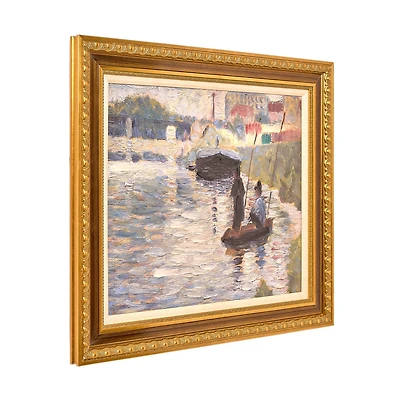 American Art Decor Ornate Framed View of the Siene Canvas Print by Georges Seurat - 30.75" x 26.75"
