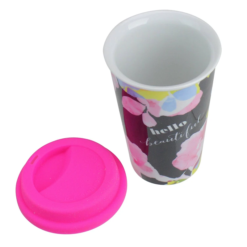 Double Insulated Hello Beautiful Ceramic Travel Mug