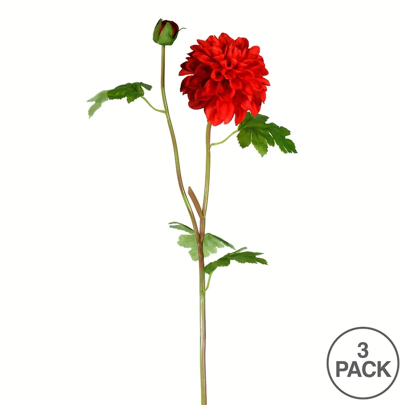 Red Dahlia Stem, 3ct.