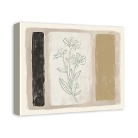 Cream Abstract Floral Canvas Wall Art