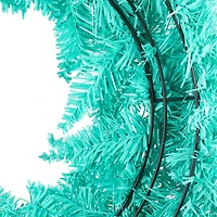 24" Unlit Aqua Fir Artificial Christmas Wreath