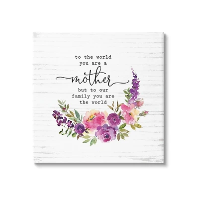 Stupell Industries Sentimental Mother's Day Flower Quote Watercolor Detail Canvas Wall Art