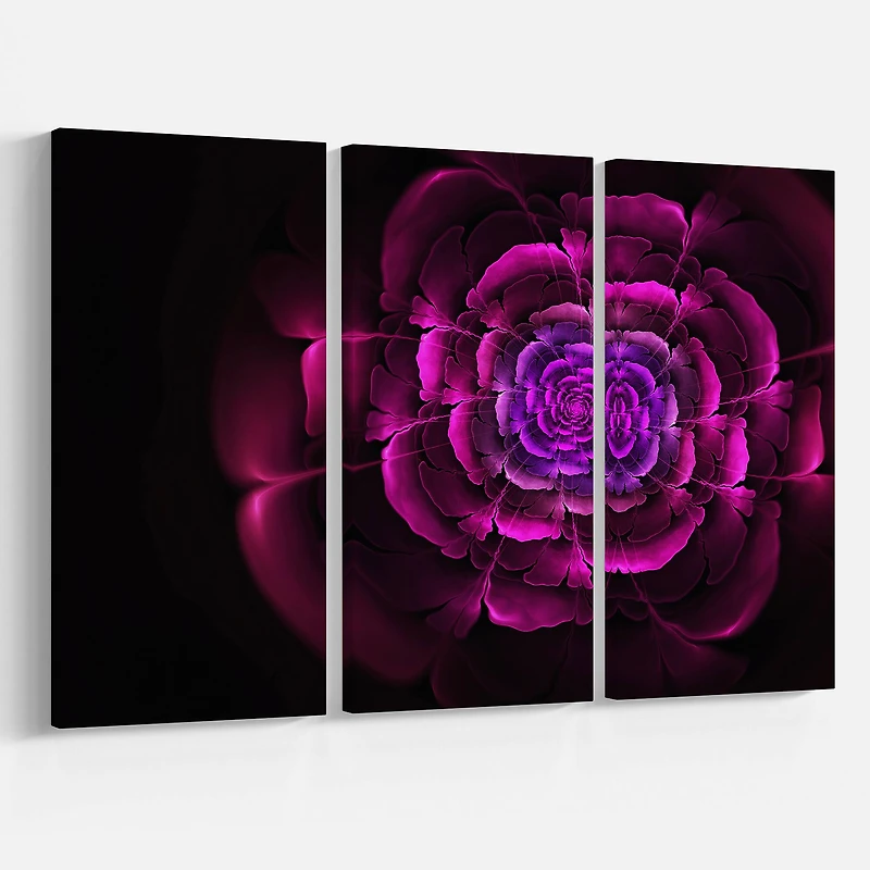 Designart - Fractal Purple Rose in Dark