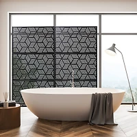 Glitzhome® 6ft. Black Galvanized Steel Geometric Room Divider
