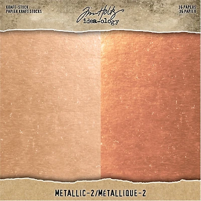 Idea-Ology Paper Stash Metallic No.2 Kraft Paper Pad, 8" x 8"