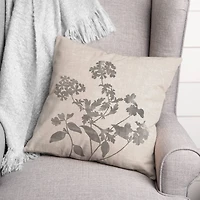 Neutral Distressed Florals 18" x 18" Throw Pillow