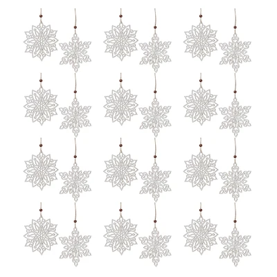 Wood Cut-Out Snowflake Ornaments Set