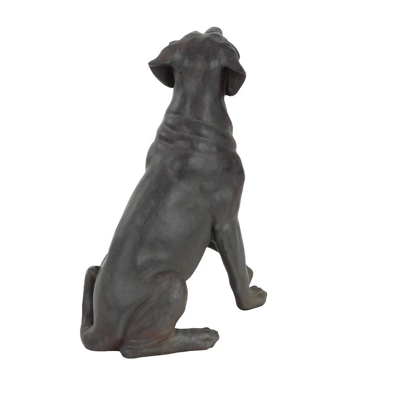 20" Brown Traditional Polystone Dog Sculpture