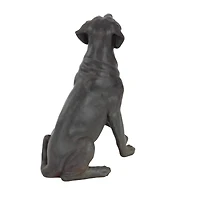 20" Brown Traditional Polystone Dog Sculpture
