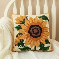Glitzhome® 14" Fall Hooked Sunflower Pillow