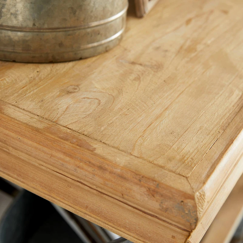 Brown Wood Industrial Shelving Unit, 34 " x 48 " x 17 "