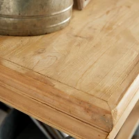 Brown Wood Industrial Shelving Unit, 34 " x 48 " x 17 "