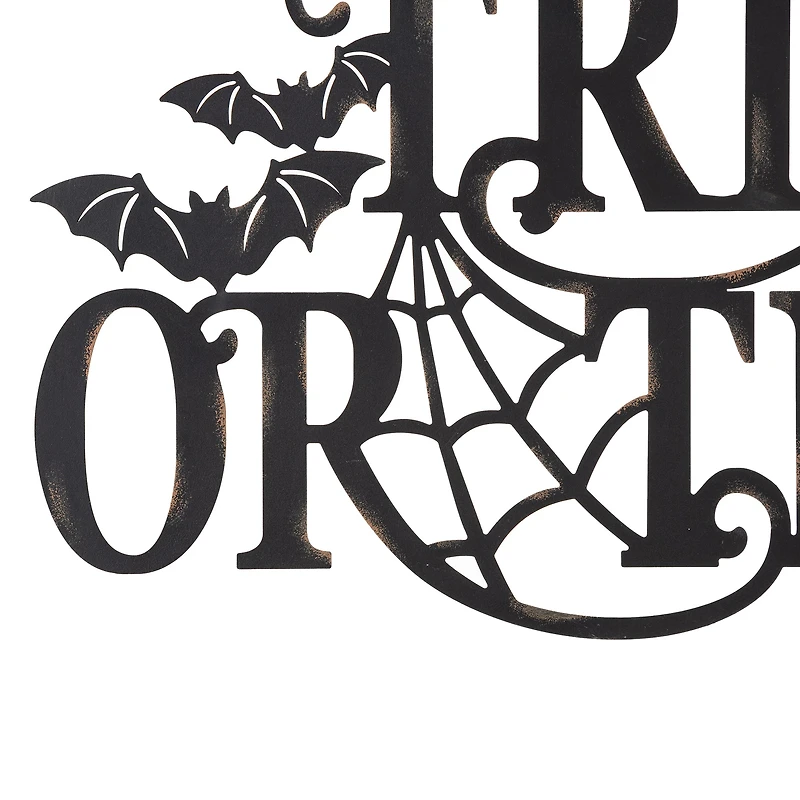 Glitzhome® 24" Metal Halloween TRICK OR TREAT Wall Sign