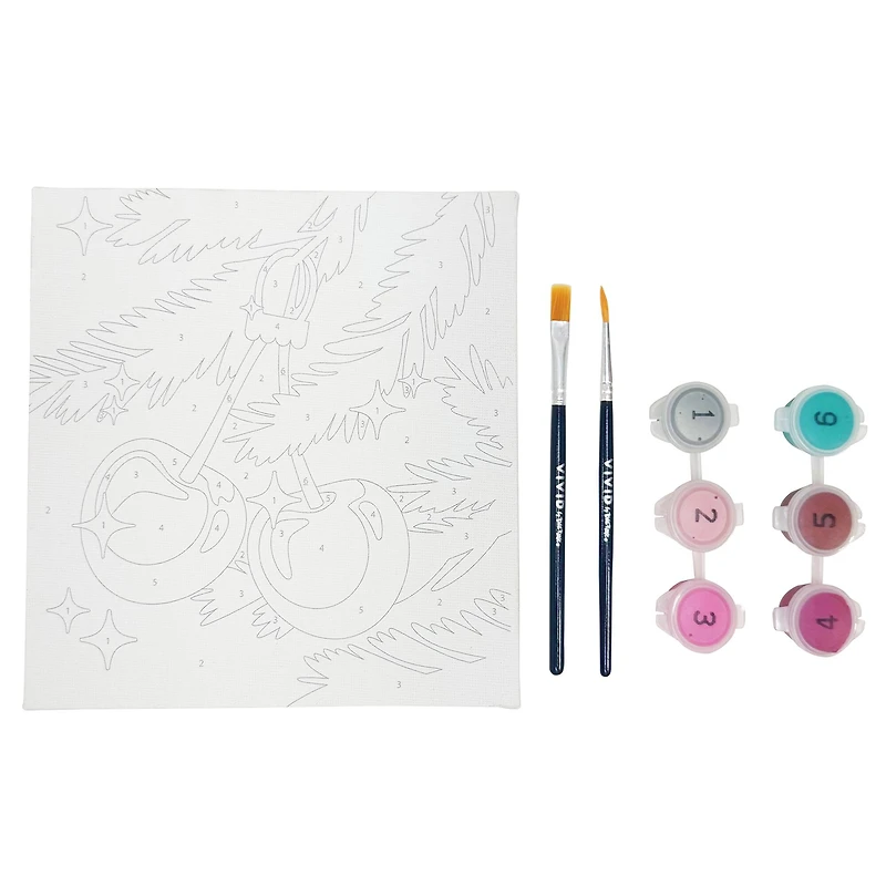 VIVID by Brea Reese® Cherry Christmas Tree Acrylic Paint-by-Number Kit