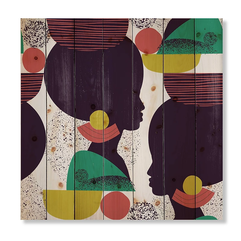 Designart - Ethnic Geometric Silhouette of Afro American III